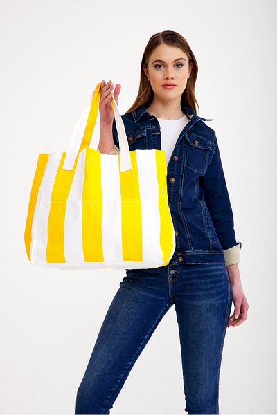 Hedwig Design Geantă de umăr/de pânză casual cu 2 buzunare pentru femei