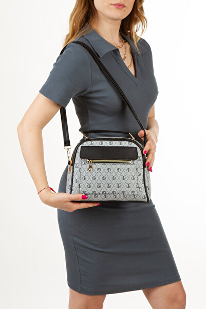 Adelina Bags Gray Patterned Women's Hand and Shoulder Bag