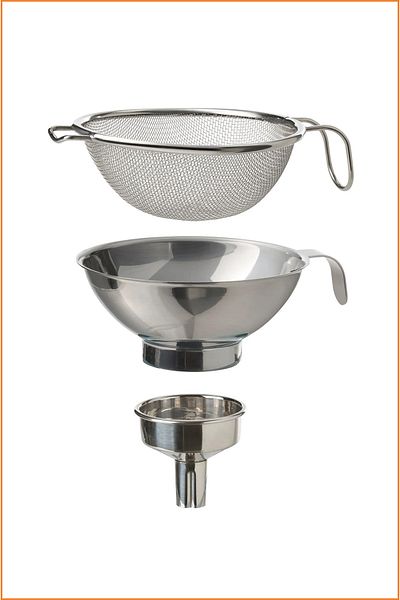IKEA sieve-funnel set, stainless steel, 3 pieces