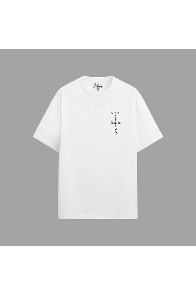 Edizen Μπλουζάκι Travis Scott Utopia Cactus Jack Premium Unisex Oversize 100% βαμβακερό λευκό μπλουζάκι