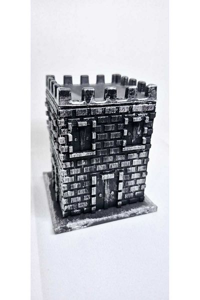 ATEŞ GOLD Silver Color Unscented Castle Pattern