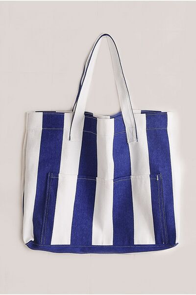 Hedwig Design Geantă de plajă cu 2 buzunare pentru femei / geantă de pânză casual