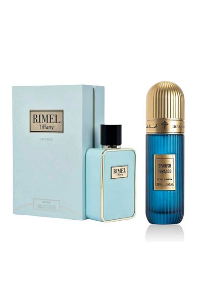 IBRAHEEM AL.QURASHI Spanish Tobacco Unisex Perfume - 100ml with Rimmel Tiffany Perfume 100ml