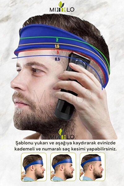 Genel Markalar Erkek Saç Kesme Kılavuzu - Evde Kolay Tıraş Ense Kesim Şablonu