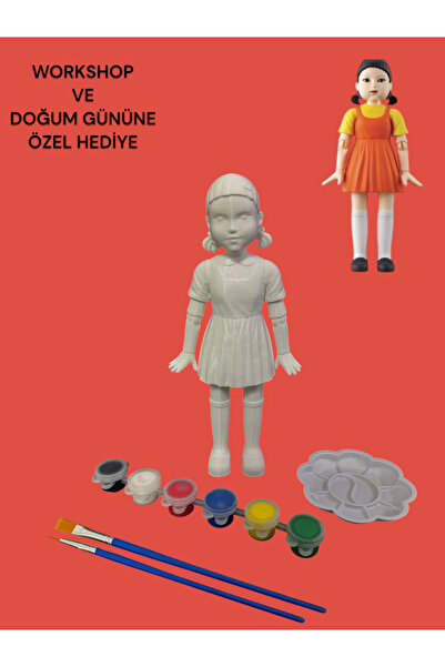 shop Squid Game Young Hee Doll Squid Game’in Ikonik Oyuncak Bebeği 3d Figür Boyama Seti-17 Cm