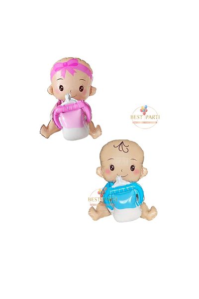 BEST PARTİ DOĞUM GÜNÜ PARTİ SÜSLERİ Best Baby Girl Baby Boy Gender Reveal Foil Balloon with Bottle