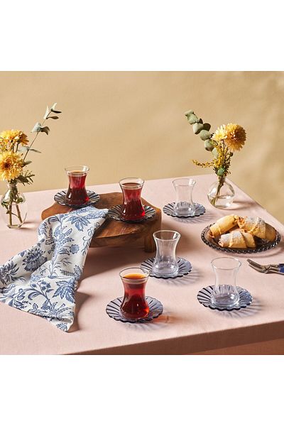 Karaca Luna Hellblau 12-teiliges Teeservice für 6 Personen