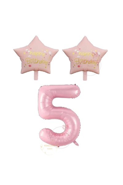 RÖNESANS PARTİ مجموعة بالونات عيد ميلاد سعيد وأرقام وردية من عصر النهضة لعمر ...