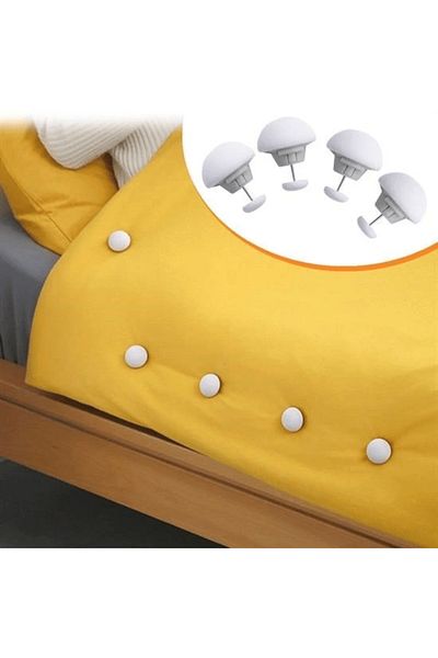 NEZADE STORE 4 Pieces Mushroom Model Duvet Cover and Sheet Holder Stabilizer (Lysine)
