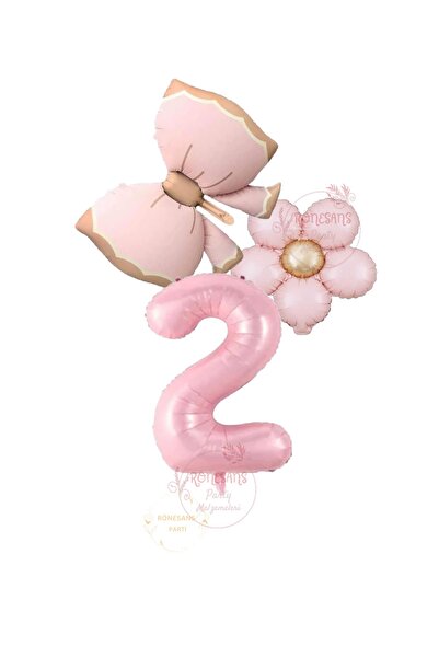 RÖNESANS PARTİ مجموعة بالونات من رقائق الفويل على شكل فيونكة ديزي وأرقام بالل...