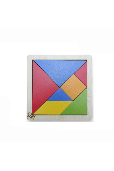 Montessori 7 Parça Eğitici Ahşap Mini Tangram Zeka Oyunu