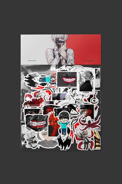 dadi ramba حزمة ملصقات Kaneki Tokyo Ghoul - مجلة Bullet - جدول الأعمال - دفتر الملاحظات - ملصق لاصق للكمبيوتر المحمول