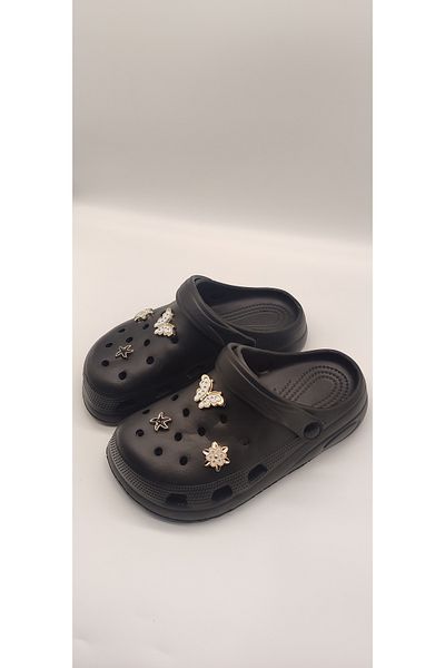 ONDR Terlik Comfortable Sole Sea Beach Cook Hospital Nurse Doctor Cross Sport Women's Sandals Black Slippers