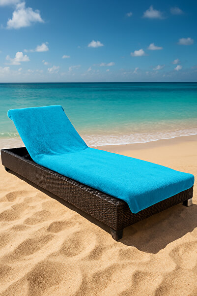DensHaus 100% Cotton 75x200 Turquoise Beach Sunbed Towel