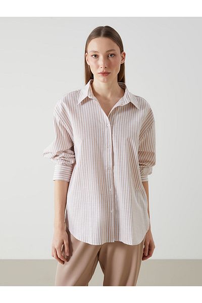 LC Waikiki Cămașă oversize cu dungi pentru femei