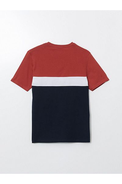 LC Waikiki Ανδρικό T-shirt με λαιμόκοψη με κοντό μανίκι Color Block