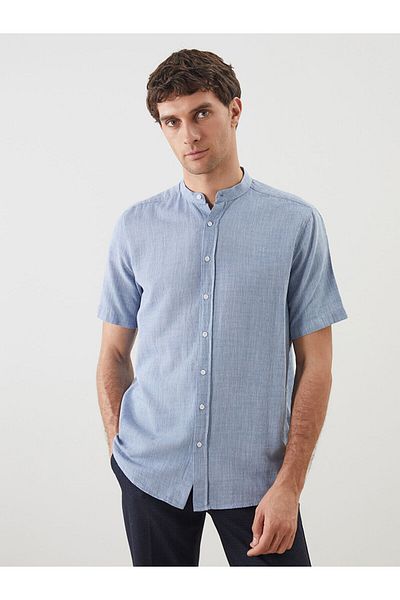 LC Waikiki Ανδρικό πουκάμισο με κοντό μανίκι λινό look