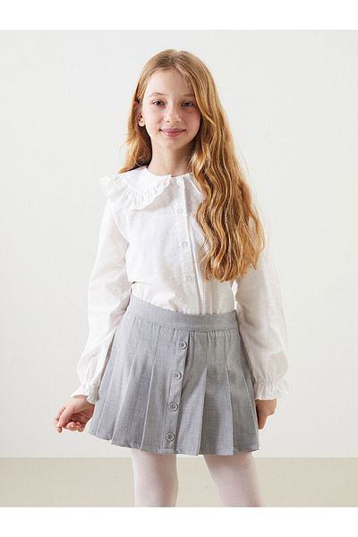 LC Waikiki Elastic Waist Pleated Girl's Shorts Skirt
