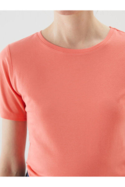 LC Waikiki Γυναικείο μπλουζάκι με λαιμόκοψη Mercan