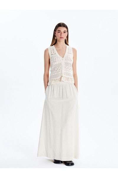 LC Waikiki V-Neck Openwork Women's Knitwear Vest