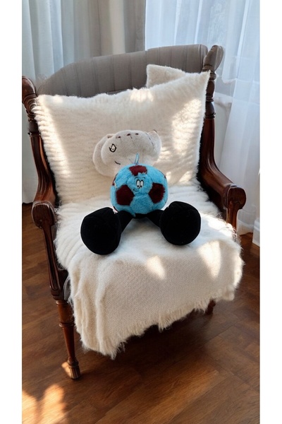 Bordo Mavi Sevimli Top Pelüş Oyuncak 35cm
