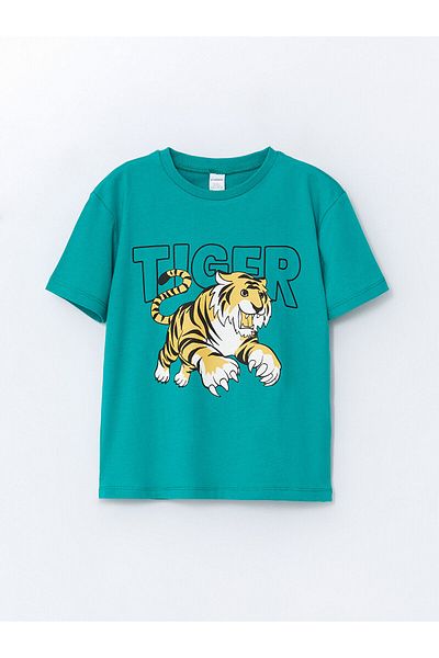 LC Waikiki Crew Neck Printed Combed Cotton Boys' T-Shirt
