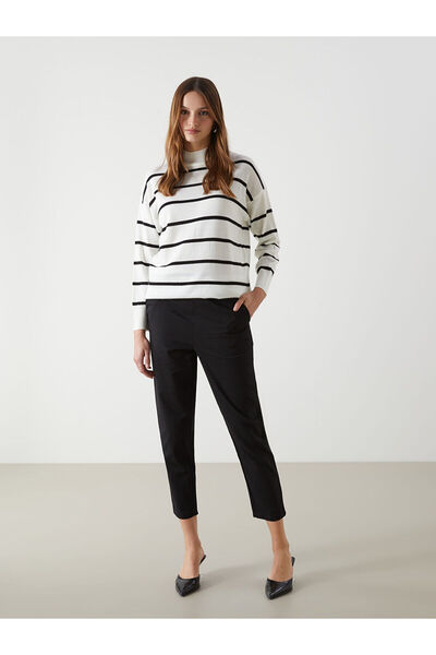 LC Waikiki Nevavm Women's Pants with Elastic Waist and Difference in Color