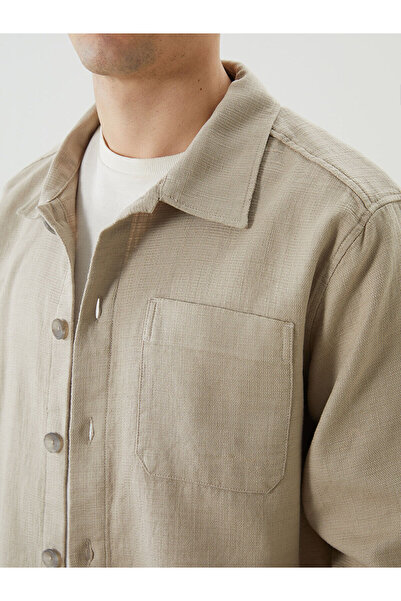 LC Waikiki İzr Yeni Sezon Regular Fit Uzun Kollu Armürlü Erkek Gömlek