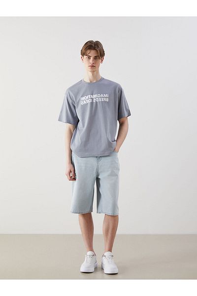 LC Waikiki Crew Neck Printed Combed Cotton Men's T-Shirt