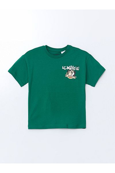 LC Waikiki Crew Neck Nostalgic Monkey Printed Combed Cotton Boy's T-Shirt