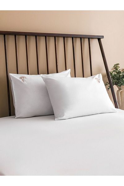 LC Waikiki Βαμβακερή Μαξιλαροθήκη Κεντητή Λουλούδι 2 Τεμάχια 50x70 Εκ