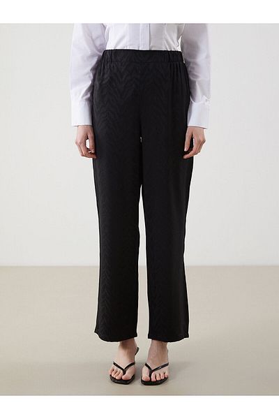 LC Waikiki Patterned Women's Trousers with Elastic Waist
