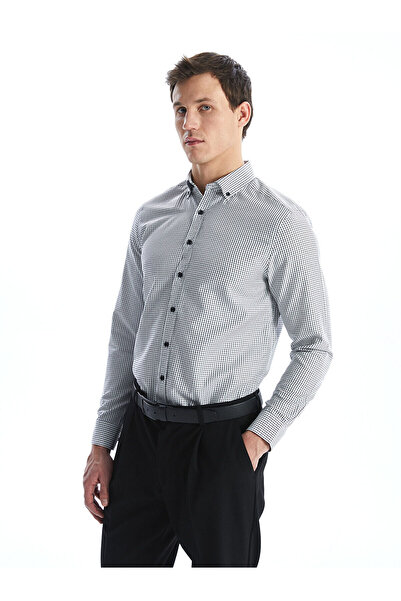 LC Waikiki Nevavm Regular Fit Long Sleeve Plaid Gabardine Men's Shirt with Di...