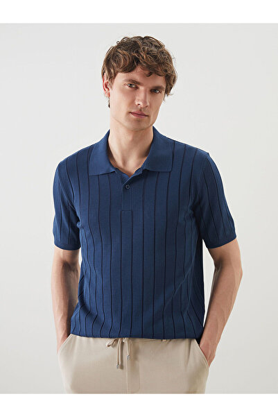 LC Waikiki LCW Vision Indigo Polo Kragen Kurzarm Herren Trikot Pullover