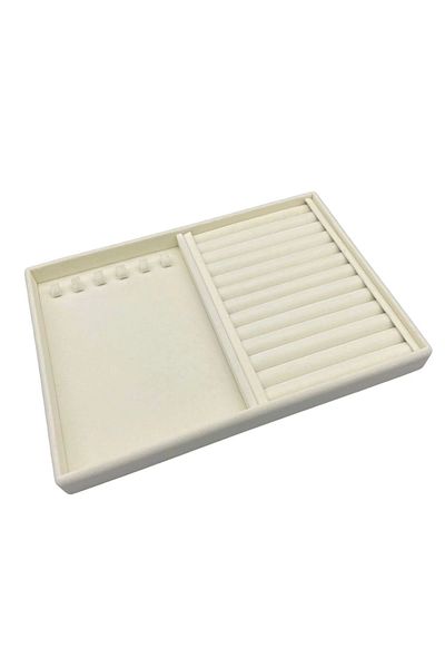 MeGass Dekor Εγχώριας παραγωγής Βενετίας Μοντέλο Suede Fabric Cream 34/24 cm Nail-wurst Jewelry Stand μέσα στο συρτάρι