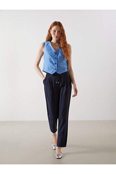 LC Waikiki Nevavm Women's Pants with Elastic Waist and Difference in Color