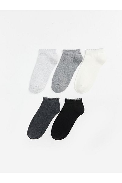 LC Waikiki Women's Plain Booties Socks 5-Pack