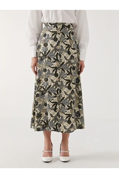 LC Waikiki Beli Lastikli Çiçekli Kadın Etek