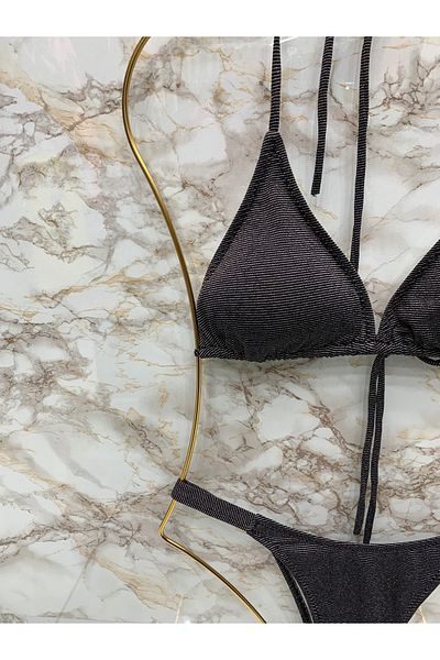 XORVİO Γυναικείο Σετ μπικίνι με ελαστικό λαιμό Lycra New Season με κομψό κορδόνι