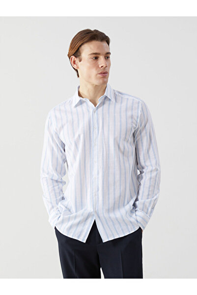 LC Waikiki Trendlucky slim fit long sleeve striped poplin shirt for men