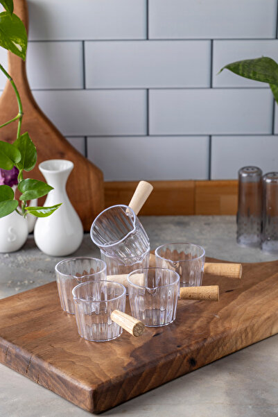 Espas Home 6 Piece Sauce Bowl Set with Wooden Handle