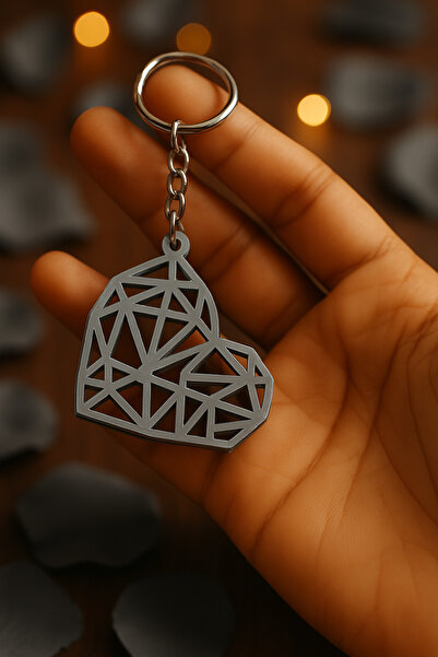 lampara لمسة هندسية للحب - سلسلة مفاتيح على شكل قلب