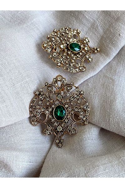 FAYRA ACCESSORIES Diamond Colored Coat of Arms Earrings