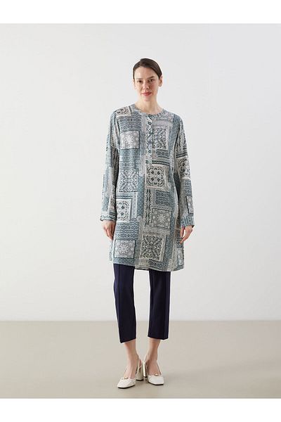 LC Waikiki Judge Collar Patterned Women's Tunic
