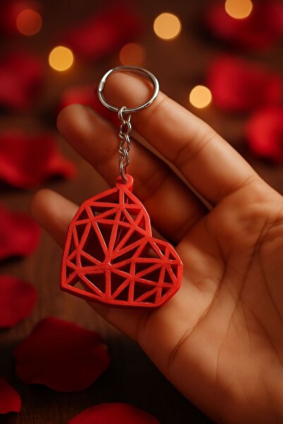lampara لمسة هندسية للحب - سلسلة مفاتيح على شكل قلب