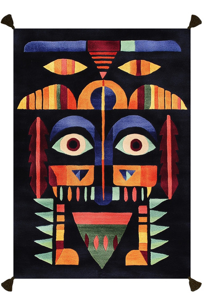 Nova Art Abstract and Eye Theme Multicolor Modern Woven Floor Decorative Living Room Rug 205