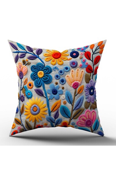 Şah Dekor Pachet de 2 modele de broderie cu pumn imprimat digital, catifea de lux, în culori albastre și galbene