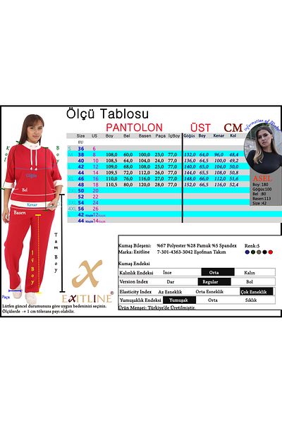 EXİTLİNE Women's Red Tracksuit