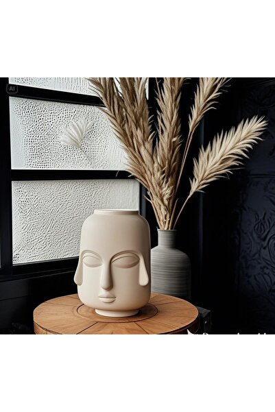 Lui Tasarım Trend Bohem Buddha Vază mare XL, dimensiune 25 cm, ceramică, culoare bej mat