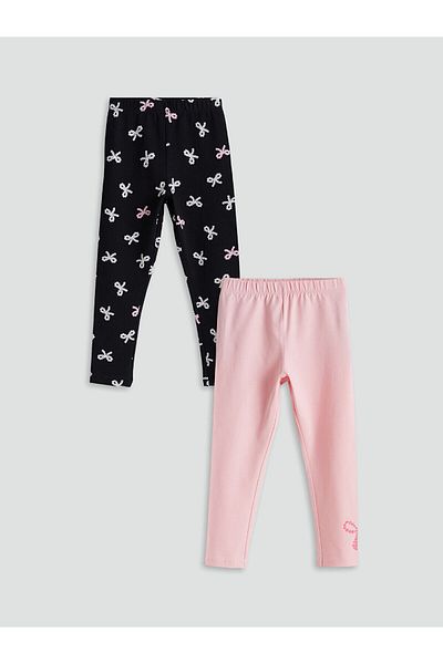 LC Waikiki Elastic Waist Ribbon Detailed Girls' Tights 2 Pack